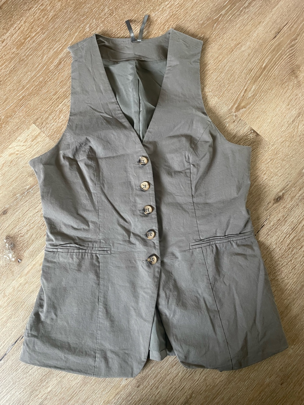 Anthropologie Olive Vest with Button Front